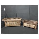 2 Wood & Metal Planters