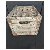 12 Assorted Milk Bottles w/Crate