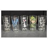 5- Looney Tunes Warner Brothers Drinking Glasses