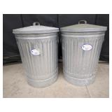 2 Galvanized Trash Cans