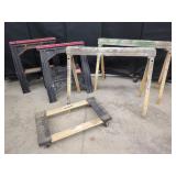Two Pair Composite & Metal Sawhorses, Dolly