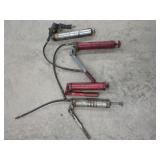Air Grease Gun & 3 Hand Operated Guns