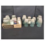 Assorted Blue Mason Jars