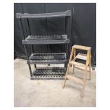 Werner 3 ft Step Ladder and Composition Shelf