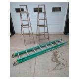 Werner 16' Extension Fiberglass, 2 Step Ladders