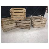 Four Wooden Bushel Crates