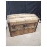 Wooden Trunk With Metal Trim