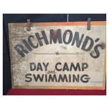 Richmond's Day Camp and Swimming Sign