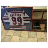 Framed Hockey Jersey and Baseball Photo