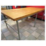 48ï¿½ï¿½ x 96ï¿½ï¿½ Wood Butcher Block Prep Table