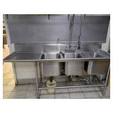 3 Bay 82ï¿½ï¿½ Stainless Steel Commercial Sink
