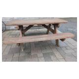 34" x 72" Outdoor Wooden Picnic Table
