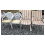 Four Outdoor Chairs with Cushions