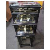 Black Lacquer Nesting Tables with Inlay
