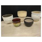 Five Ceramic Planters
