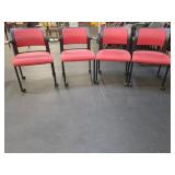 Four Red Upholstered Chairs