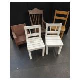 4 Wooden Childï¿½s Chairs and Rocker