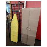 Metal Cabinet, Ironing Board, Display Rack