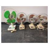 Four Assorted Electric Oscillating Fans
