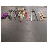 Various umbrellas, BB gun, Etc