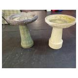 Concrete Birdbaths with Patterned Bases