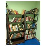 Two Metal Shelf Units with Books