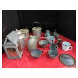 Metal Kitchenware and Lantern