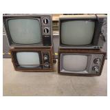 Four Retro CRT Televisions