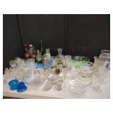 Assorted Glassware Including Bottles