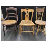 Two Cane-Seat and Bamboo Chairs
