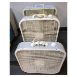 Three Box-Style Electric Fans