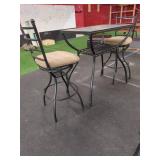 Metal Bistro Set with Tile Tabletop