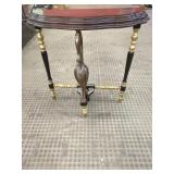 Ornate Half Round Table With Heron Motif