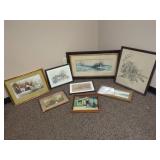 8 Assorted Framed Artwork Pieces