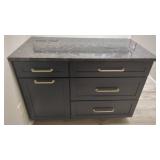 Blue Painted Cabinet With Granite Top