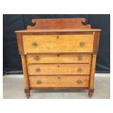 FOUR-DRAWER BIRDS-EYE MAPLE CHEST WITH KEY