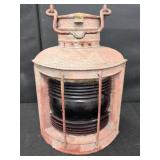 METAL NAVIGATION LANTERN WITH DAMAGED LENS