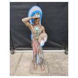 41" PAINTED NATIVE AMERICAN STATUE