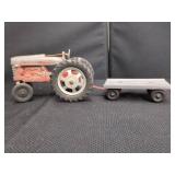 HUBLEY CAST IRON TRACTOR AND TRAILER