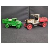 CAST IRON TOY TRUCKS PHILLIPS 66 AND DUMP