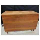 WOOD DROP-LEAF DINING TABLE 47"X71"