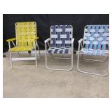 THREE WEBBED LAWN CHAIRS