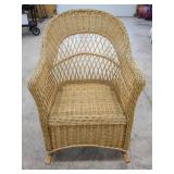WICKER ROCKING CHAIR WITH WOODEN RUNNERS