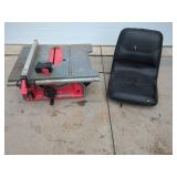CRAFTSMAN TABLE SAW AND BLACK VINYL SEAT