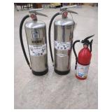THREE PORTABLE FIRE EXTINGUISHERS