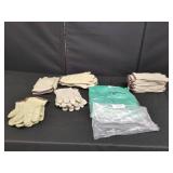 17 PAIRS LEATHER GLOVES AND WELDING JACKET