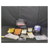 LINCOLN ELECTRIC WELDING HELMET AND GLOVES