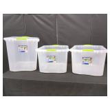 3 STERILITE STORAGE CONTAINERS