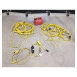 EXTENSION CORDS AND GAS CAN