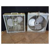 TWO VINTAGE BOX FANS